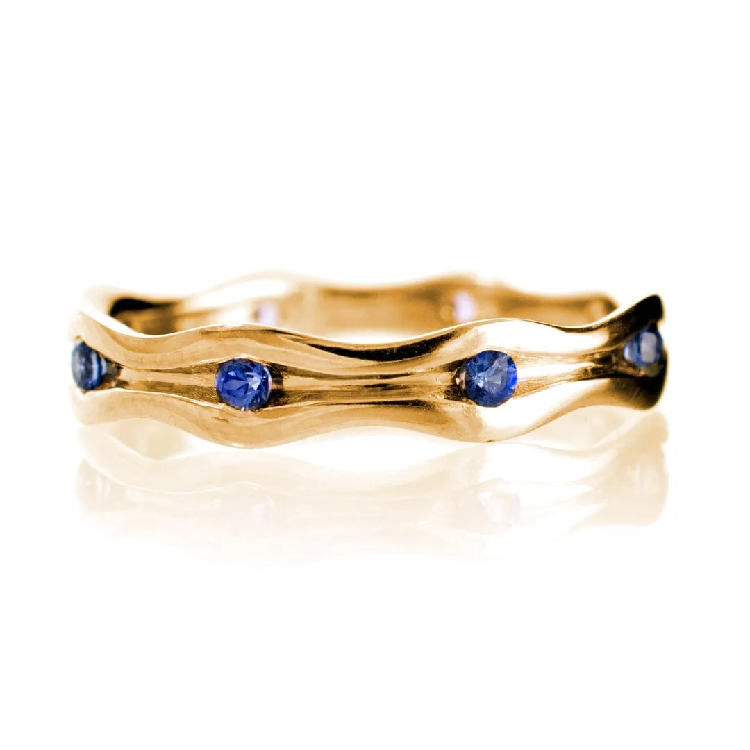 Wave Sapphire Eternity Wedding Ring