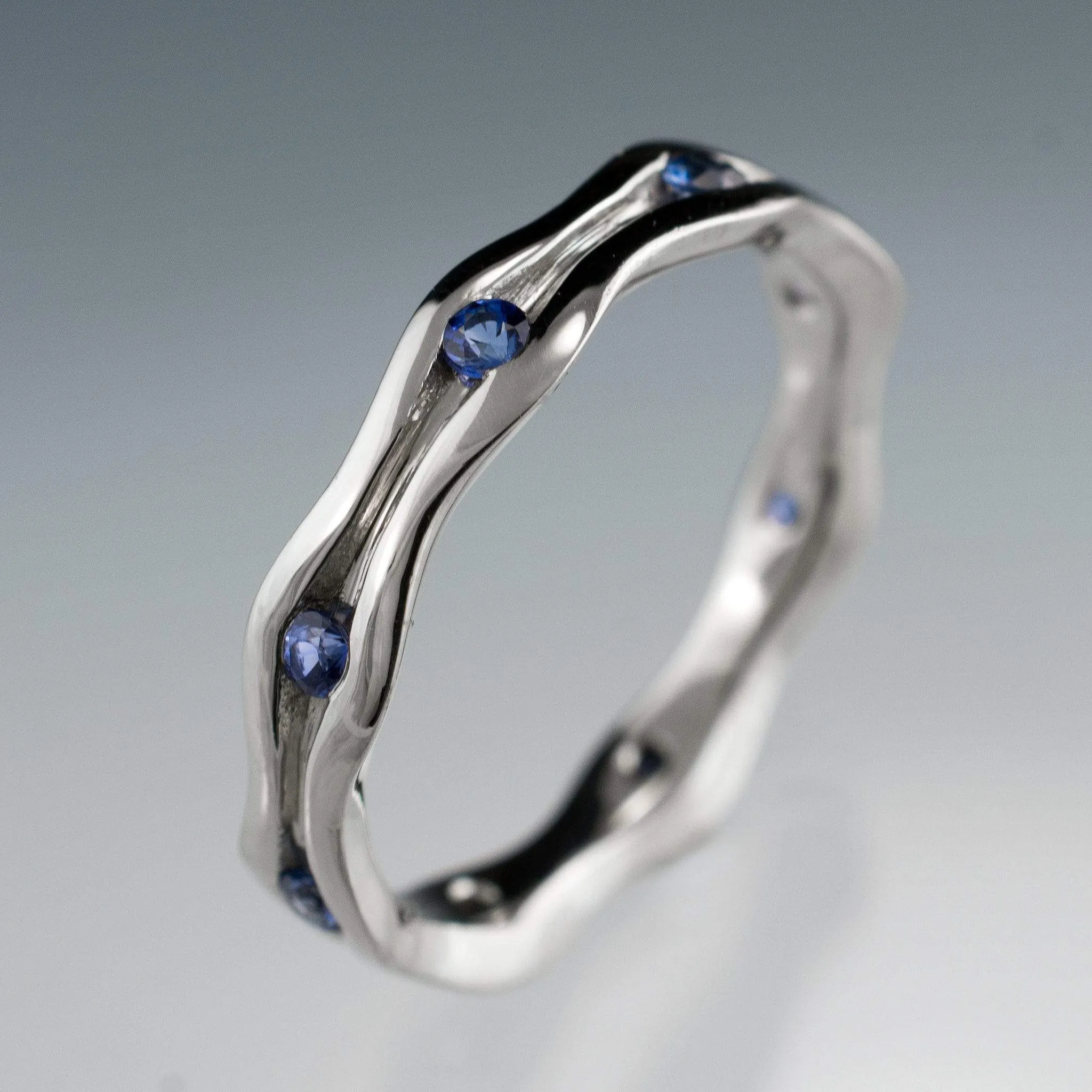 Wave Sapphire Eternity Wedding Ring