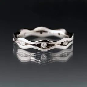 Wave White Sapphire Eternity Wedding Ring