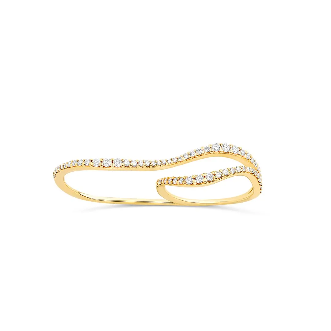 Wavy Two Finger Ring