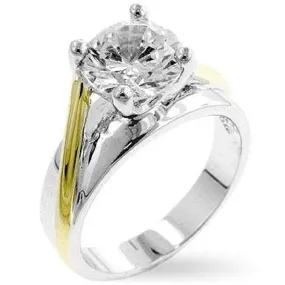 WildKlass Two-tone Finish Solitaire Engagement Ring