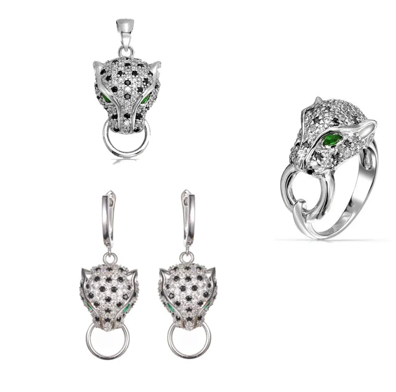 Women's Fashion Animal Leopard CZ Jewelry Sets