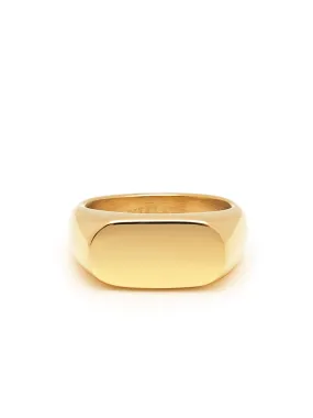 Women's Gold Oval Signet Ring