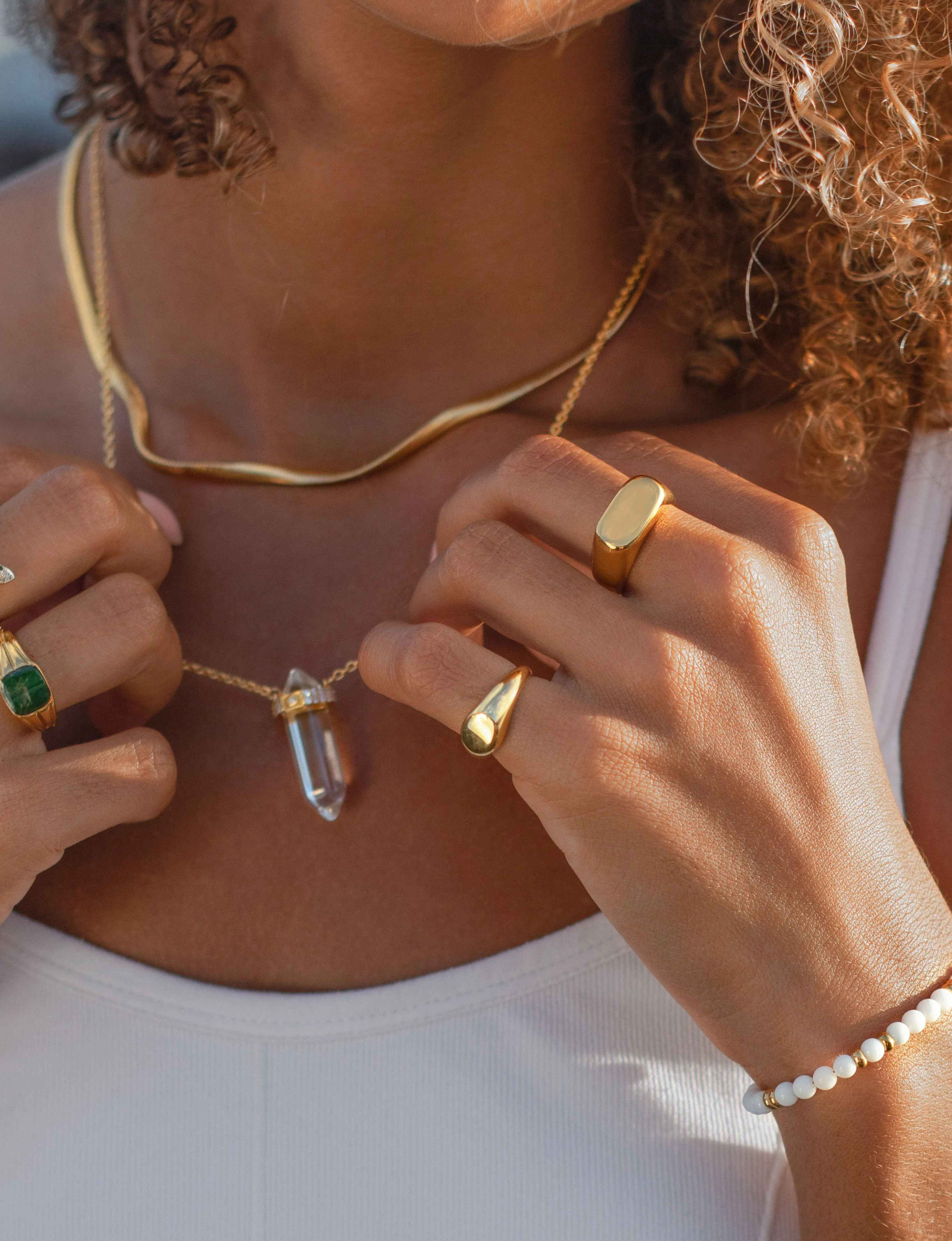 Women's Gold Oval Signet Ring