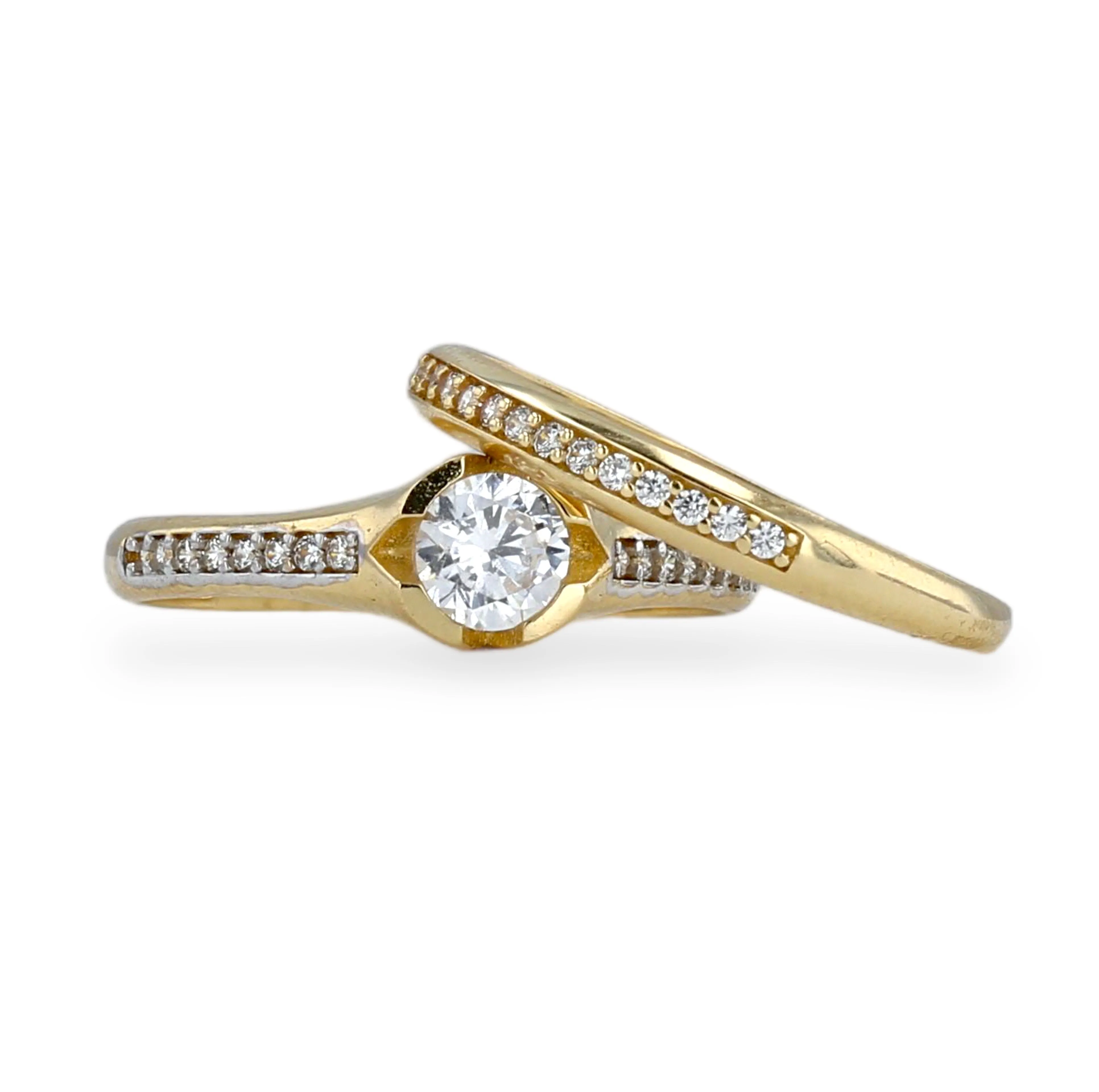 Yellow 14k gold duo wedding ring